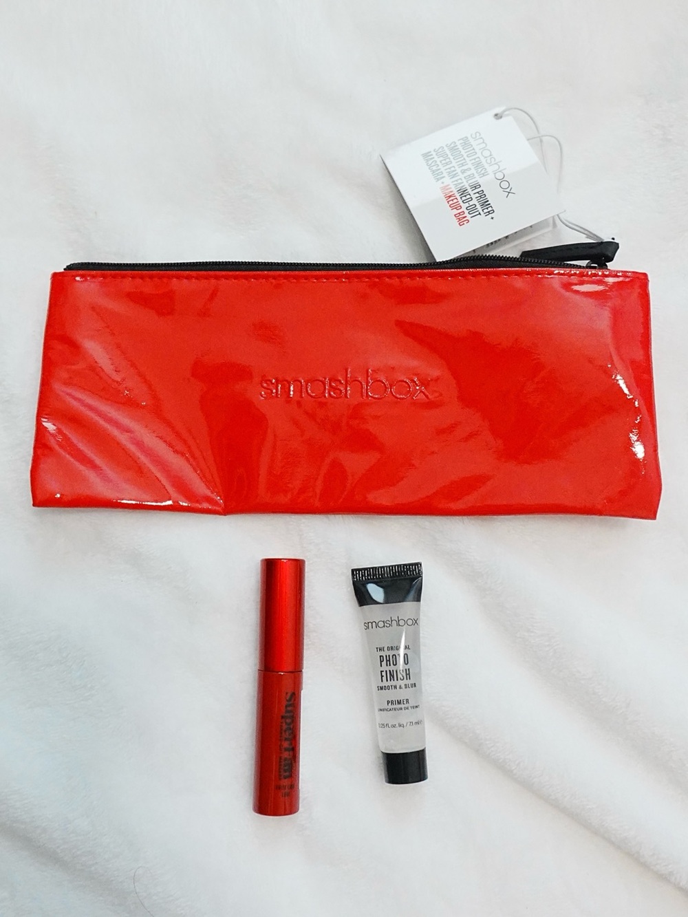 Smashbox Photo Finish Smooth & Blur Primer+Super Fanned-out Mascara + Makeup Bag
